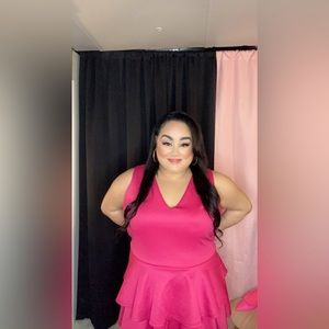 Pink layered dress, perfect for spring and summer.